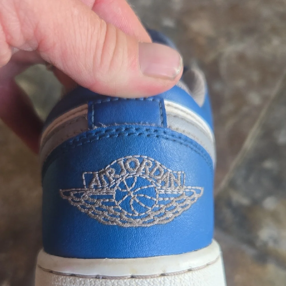 Nike Air Jordan Blue and White Sneakers with Gray Accents
